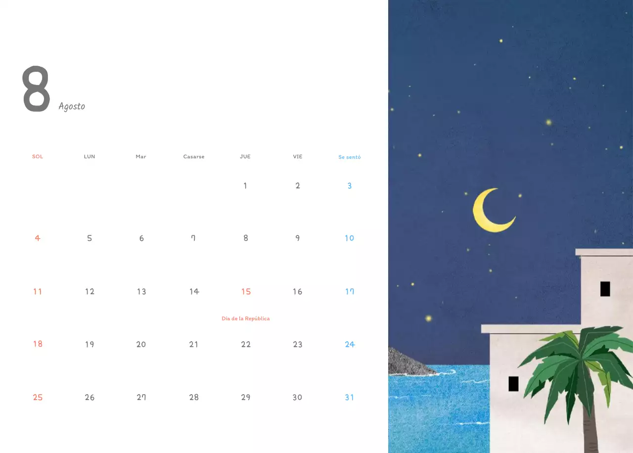 Simpáticos calendarios con adorables ilustraciones