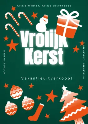 Schattige kerstfolder in groen
