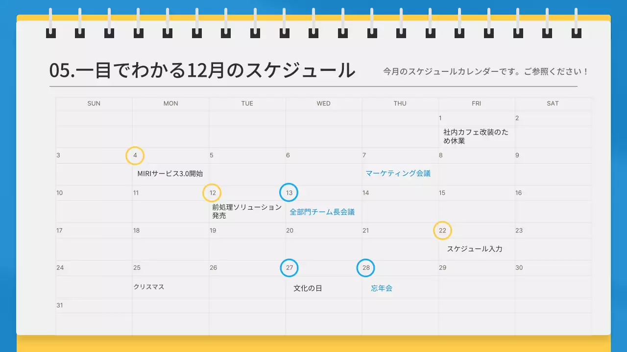 青 シンプル ニュース プレゼンテーション