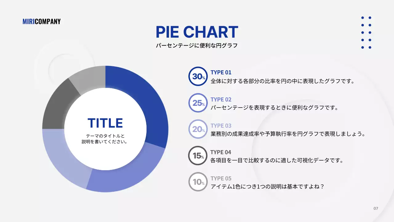 グレーのシンプルなビジネス発表資料