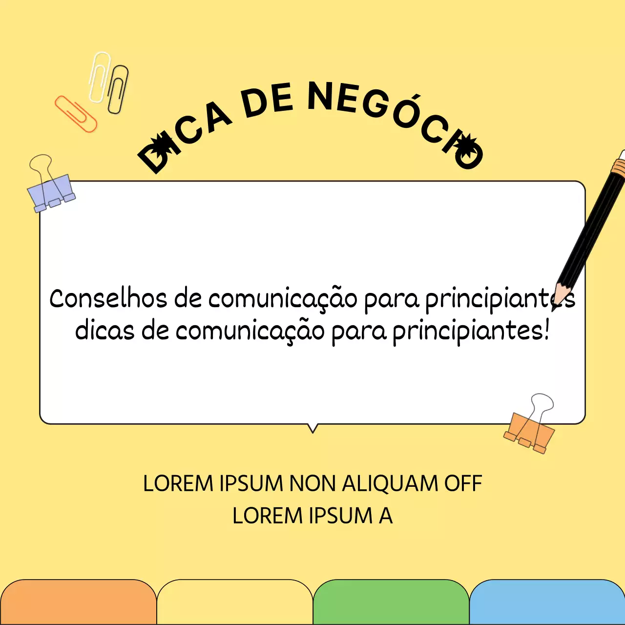 Sugestões comerciais simples em amarelo e preto