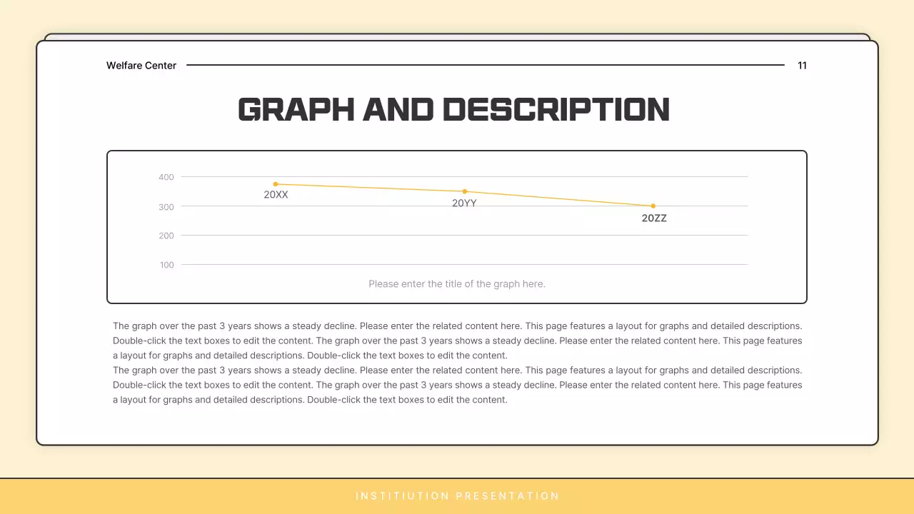 A basic yellow and white welfare center newsletter post