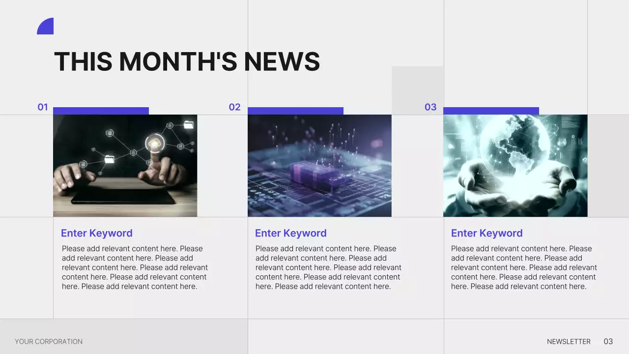 블루 모던 뉴스 뉴스레터 프레젠테이션