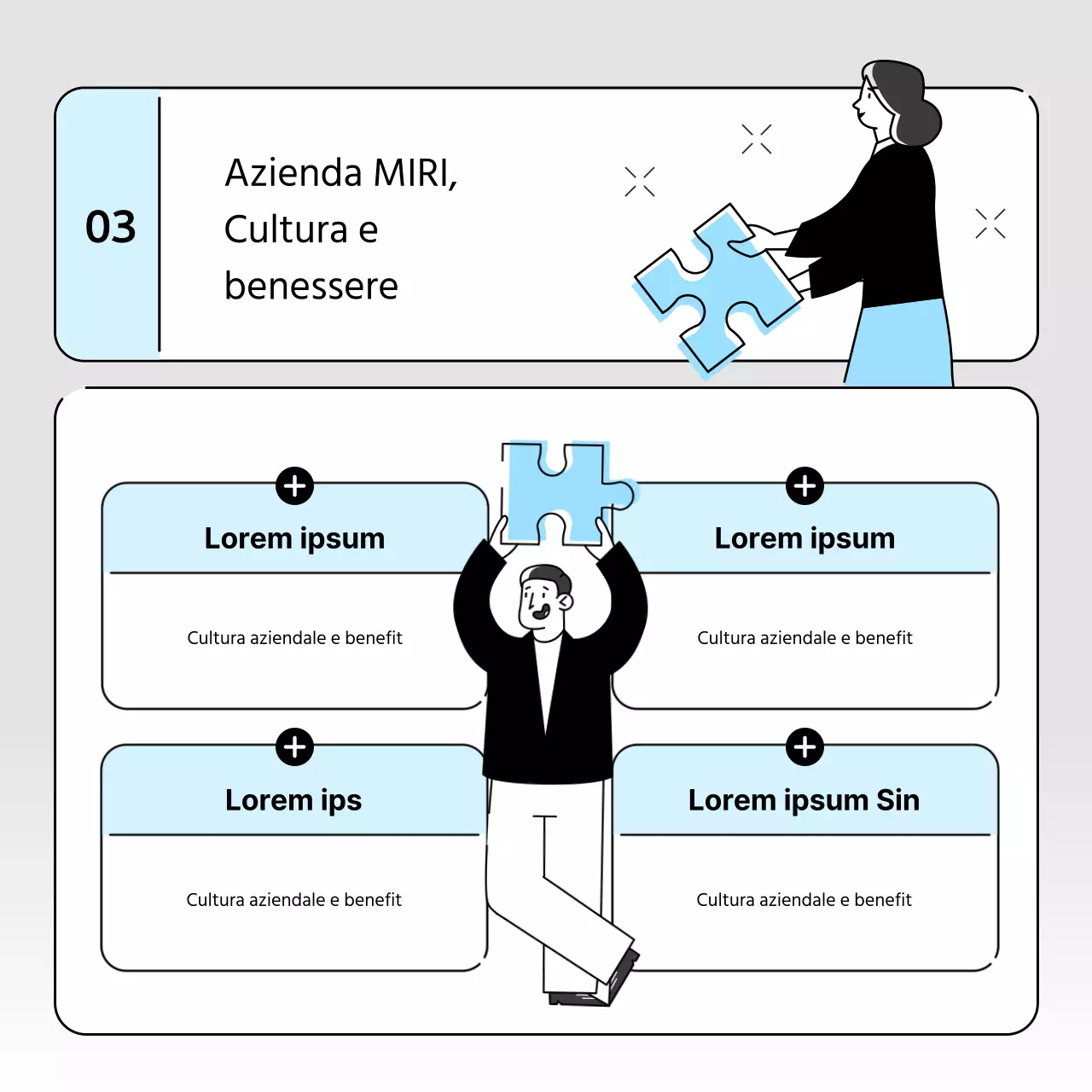 Lettera aziendale per un'immagine di marca semplice in azzurro e grigio