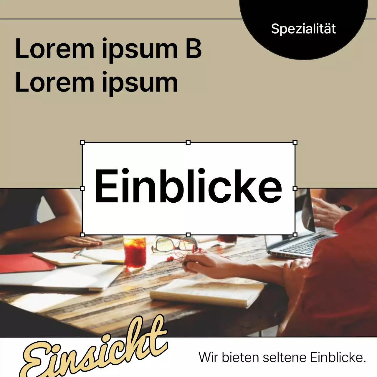 Förderung einer modernen Community-Einstellung in Beige und Schwarz