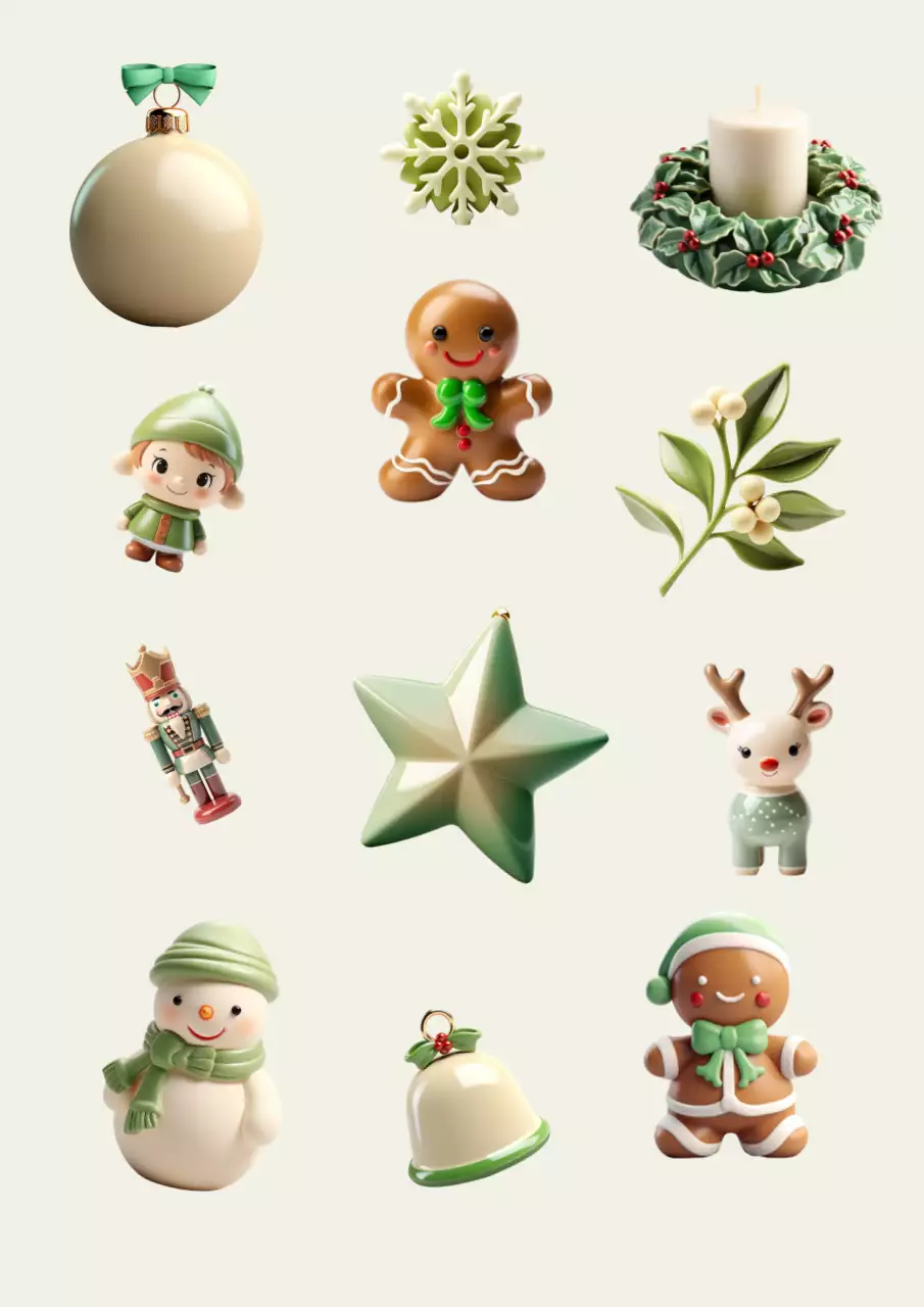 Adhesivos navideños de porcelana