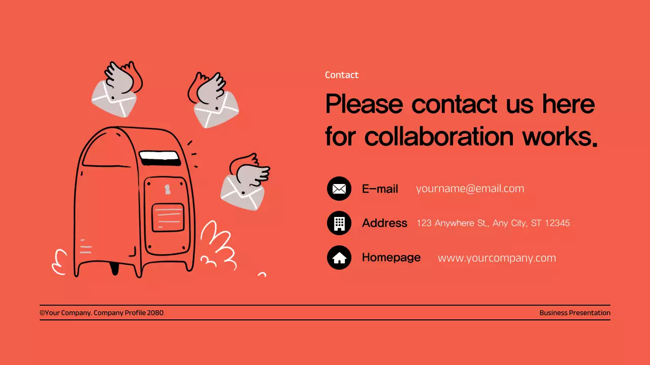 빨강과 검정의 심플한 회사 소개서