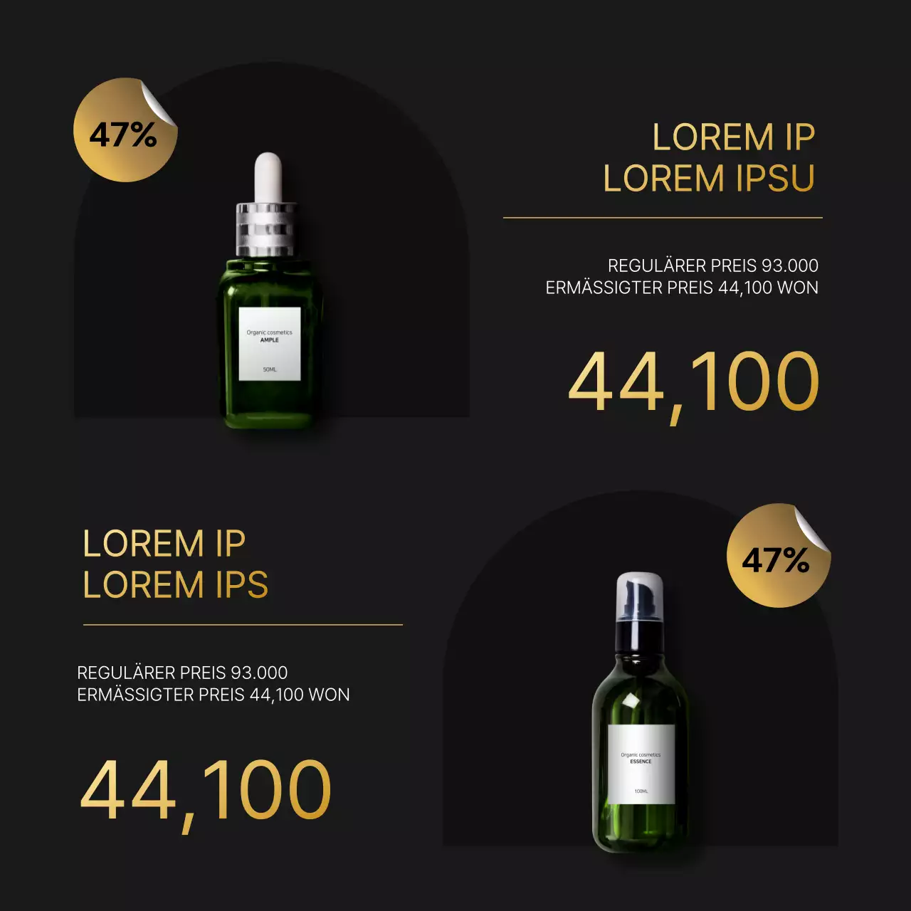 Werben Sie für eine luxuriöse Preisverleihung zum Jahresende in Gold und Schwarz