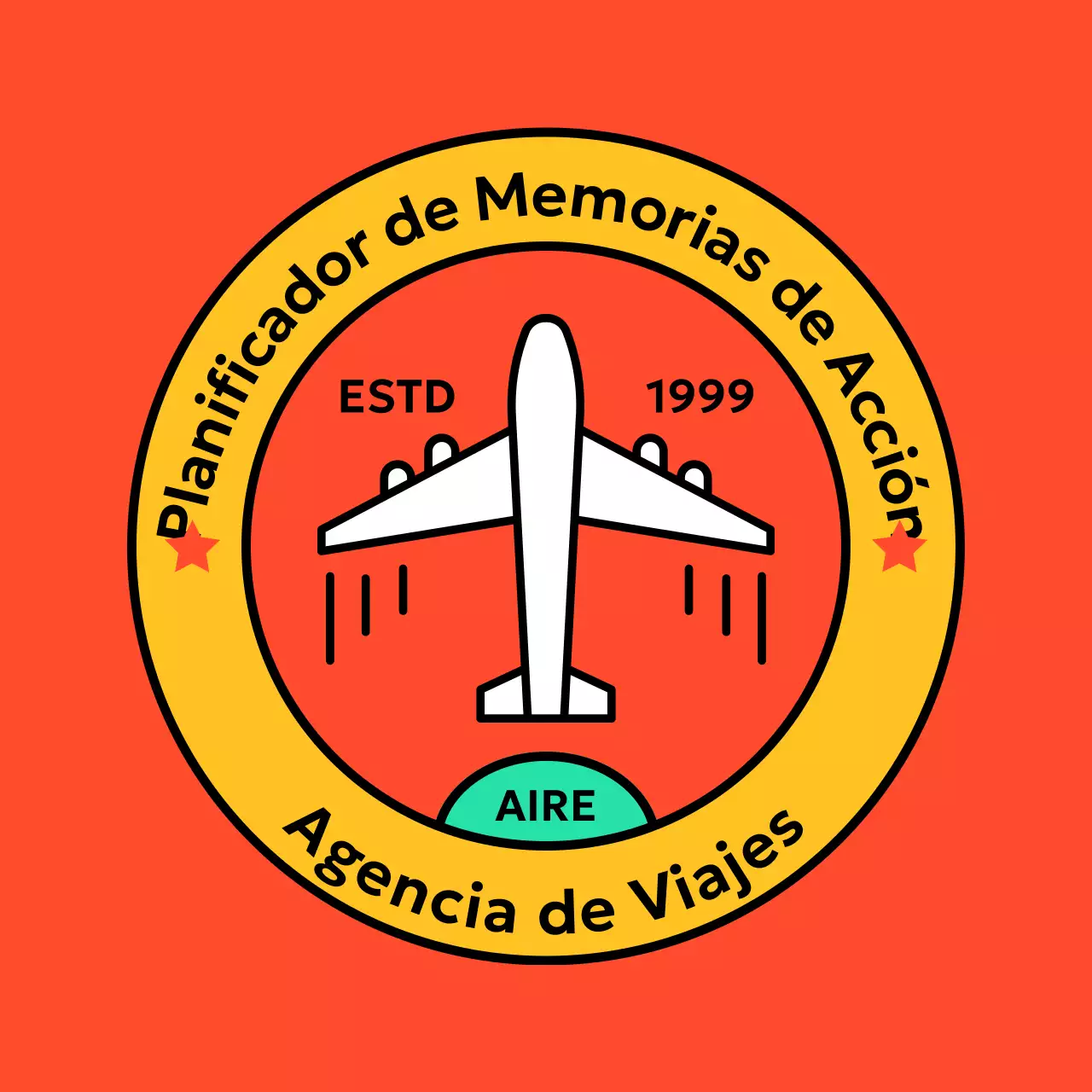 Logotipo de sello de aire retro con un avión encima