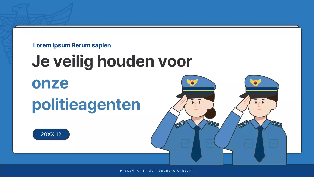 Standaard nieuwsbriefberichten politiebureau in blauw en marineblauw