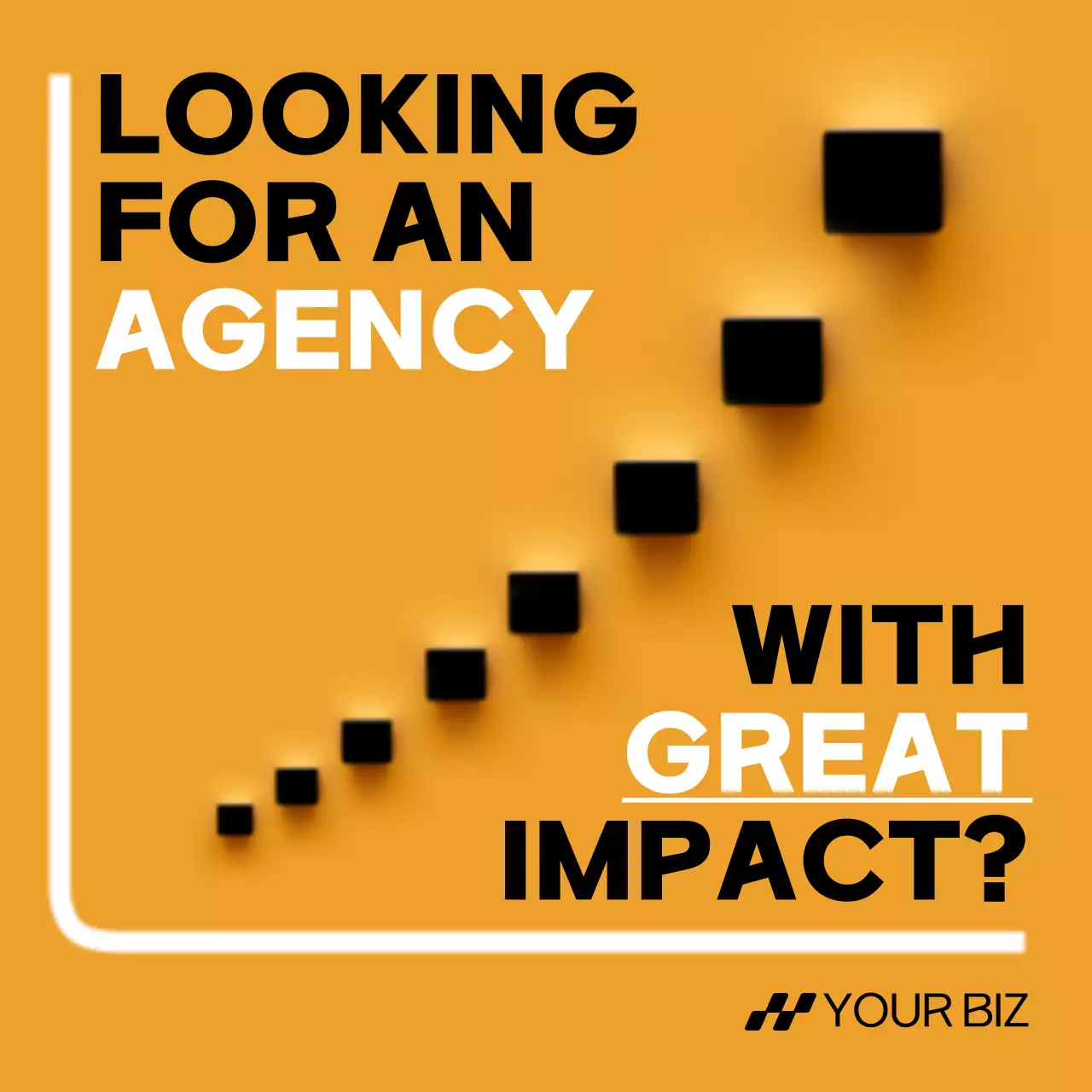 Orange Geometric Agency Promotion Social Media Post