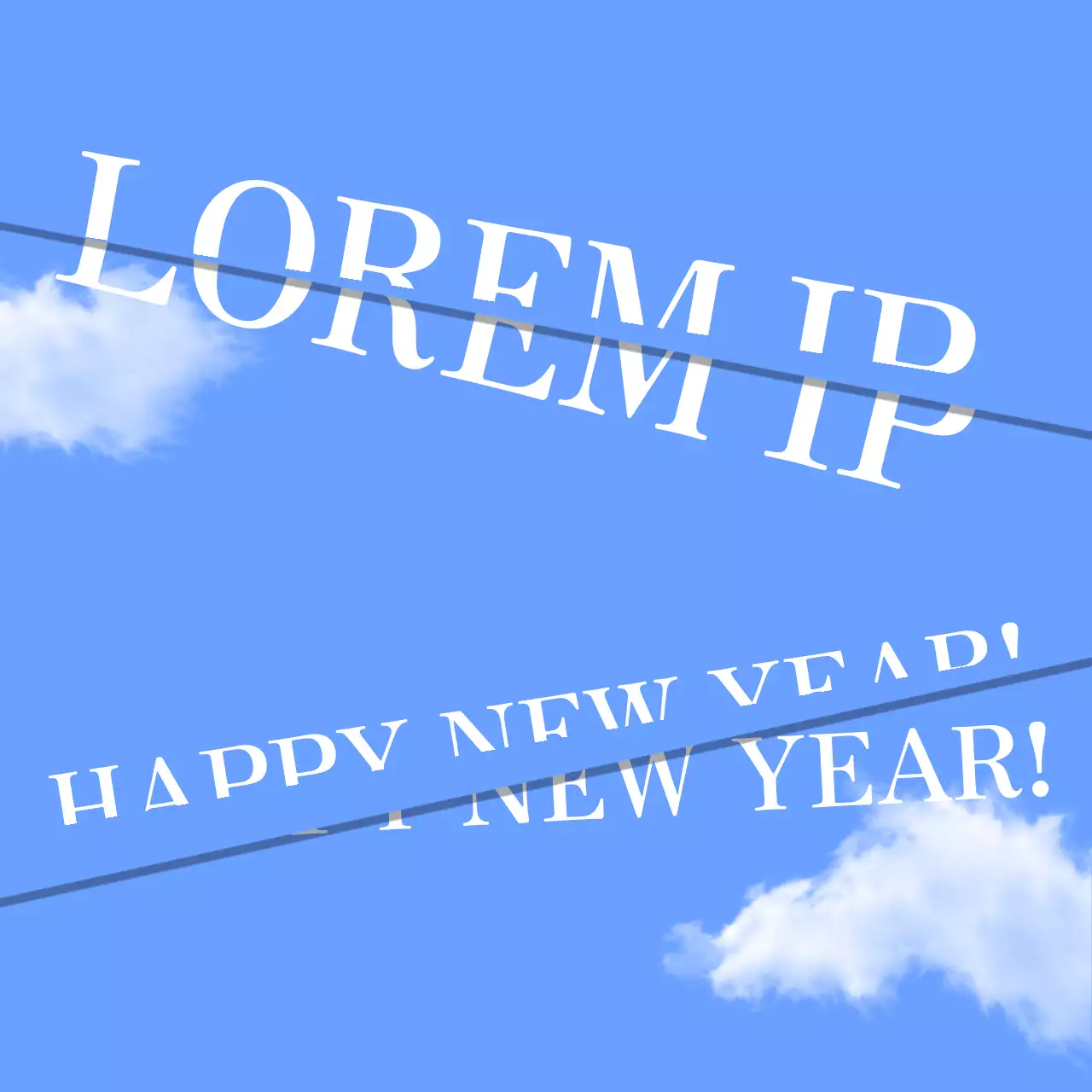 Postagem do Instagram de cartão de ano novo simples azul