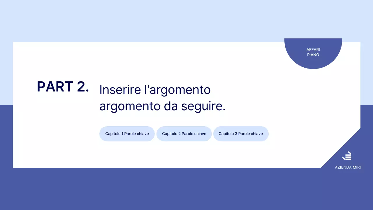 Un semplice business plan in blu
