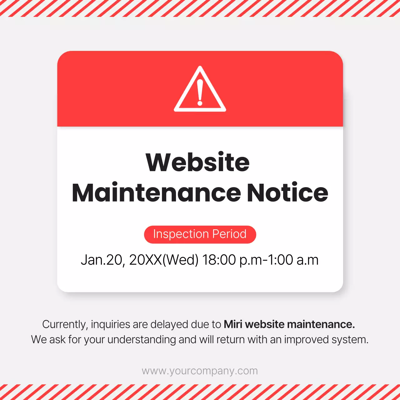 Red Modern 웹사이트 공지 소셜 미디어 게시물