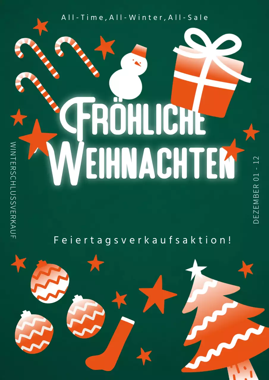 Niedlicher Weihnachtsflyer in Grün