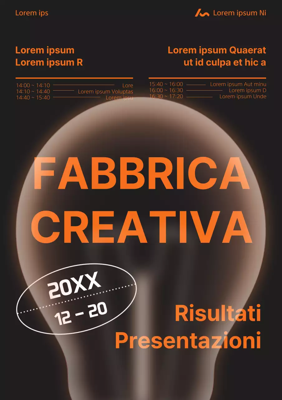 Promuovere una moderna presentazione delle prestazioni in arancione e nero