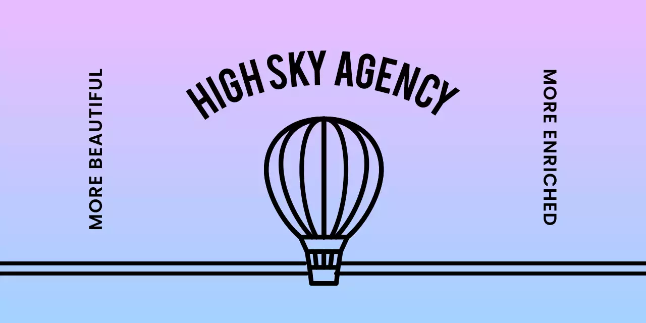 Design with hot air balloons over a gradient background