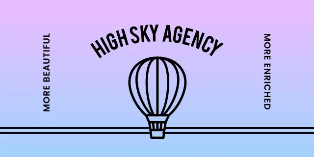 Design with hot air balloons over a gradient background