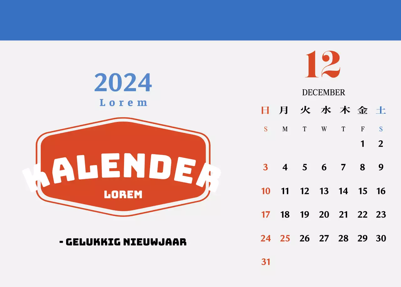 Rode en blauwe retro onderzetters memory kalender