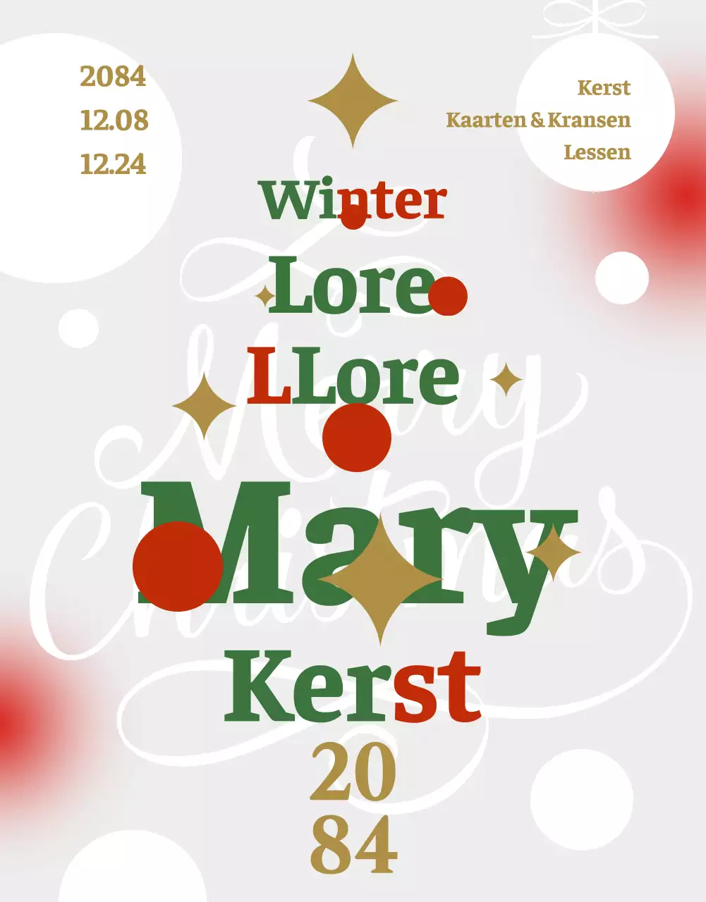 Een grijs, gezellig kerstschema promoten