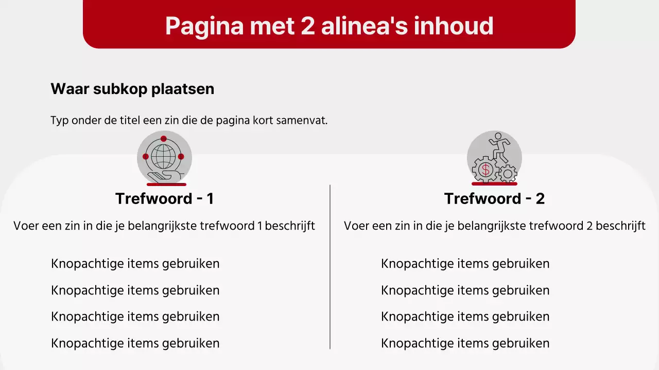 Eenvoudig rapport in rood en grijs