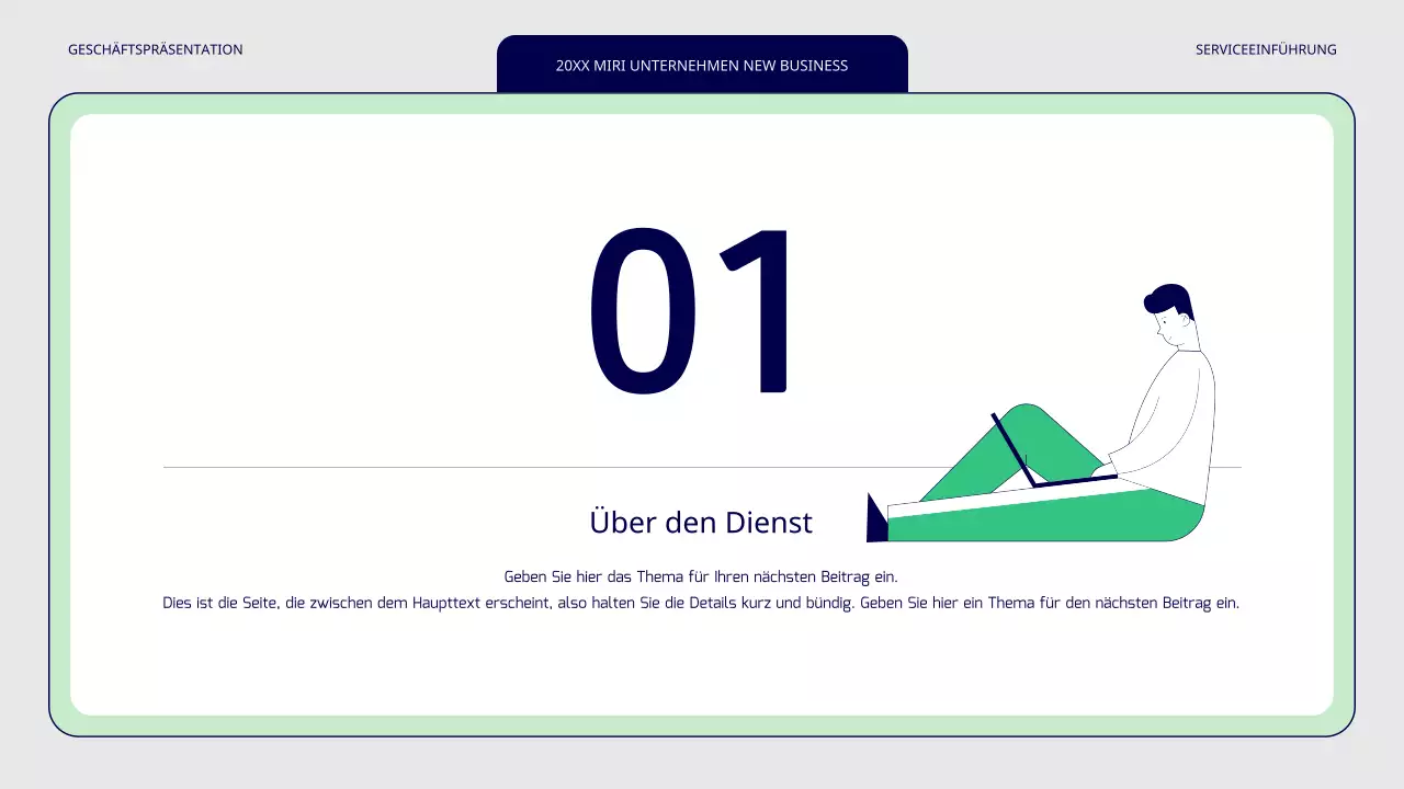 Ein einfaches grünes und graues neues Dienstleistungsangebot