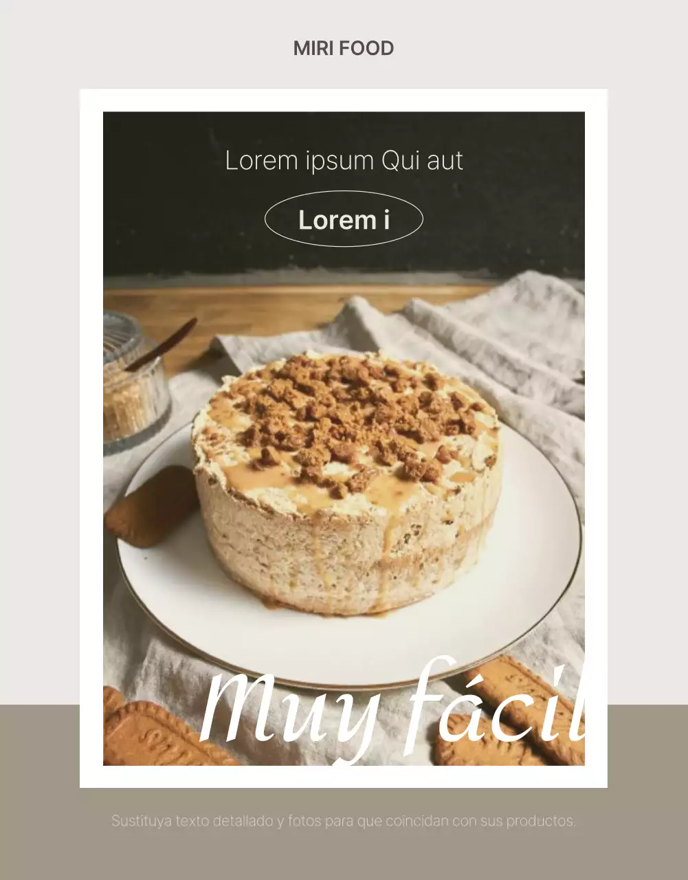 Promocionar un producto sencillo en beige y marrón