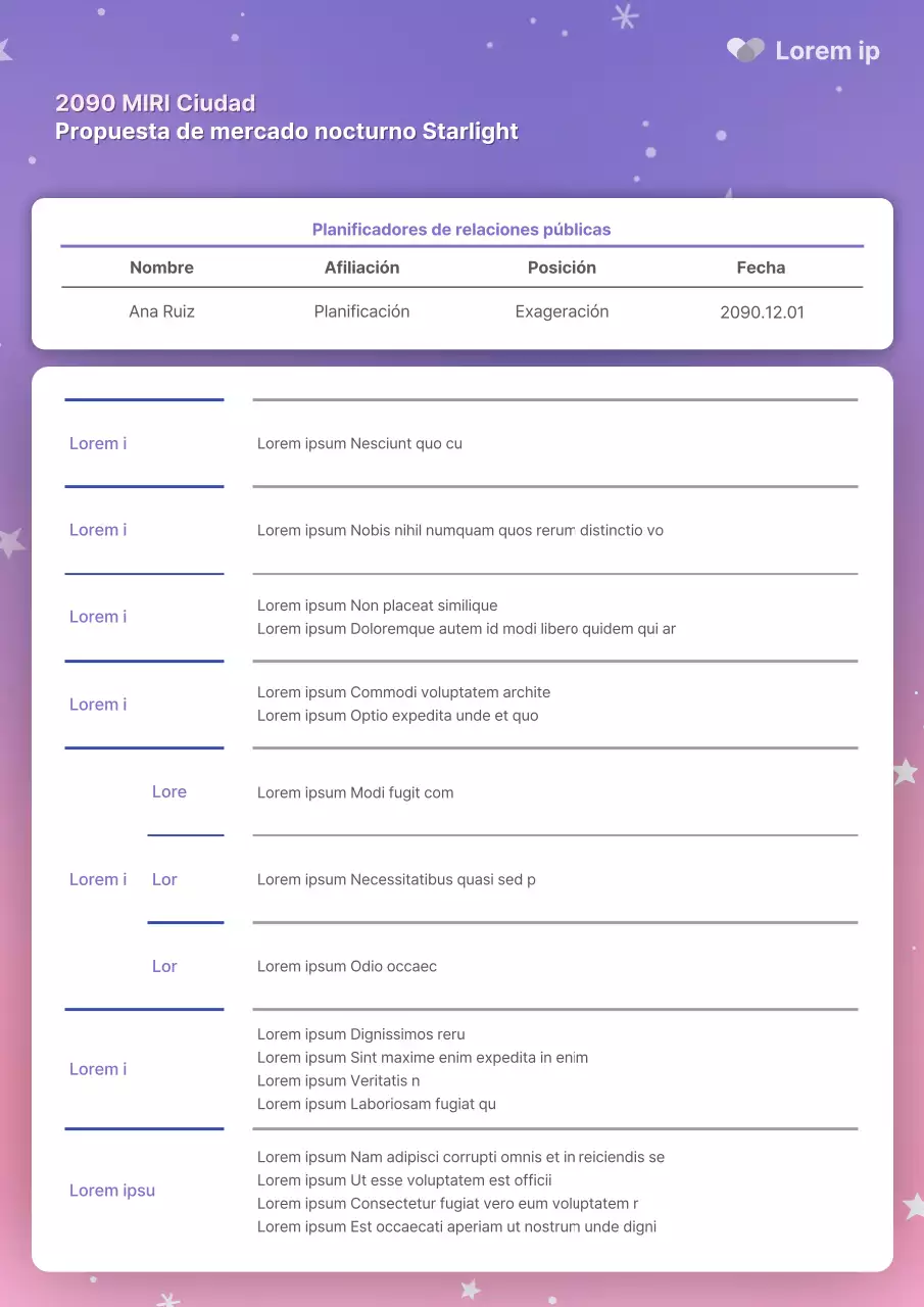 Una bonita organizadora de eventos en malva y rosa