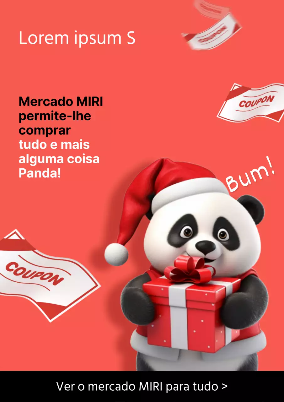 Promover um centro comercial minimalista vermelho e branco com desconto