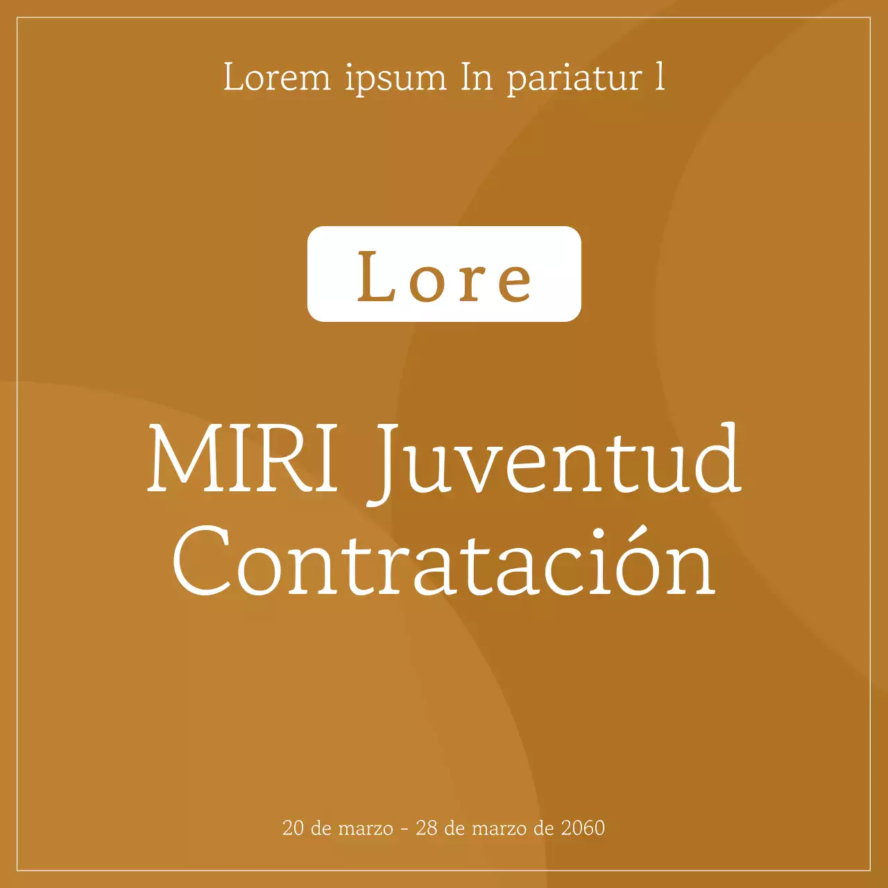 Una sencilla campaña de contratación comunitaria en marrón y marfil