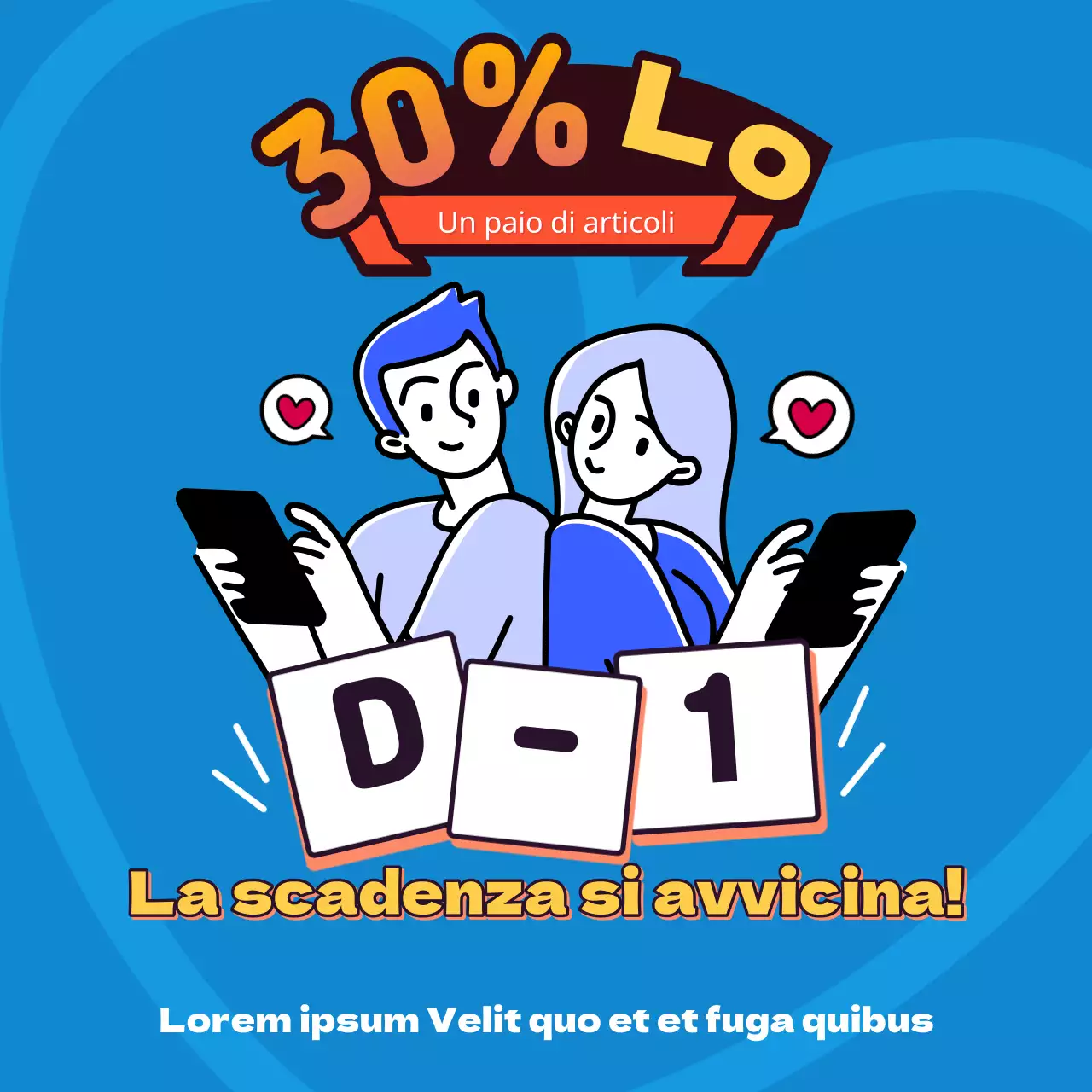 Promuovere l'imminente chiusura con una semplice combinazione di colori blu e giallo.