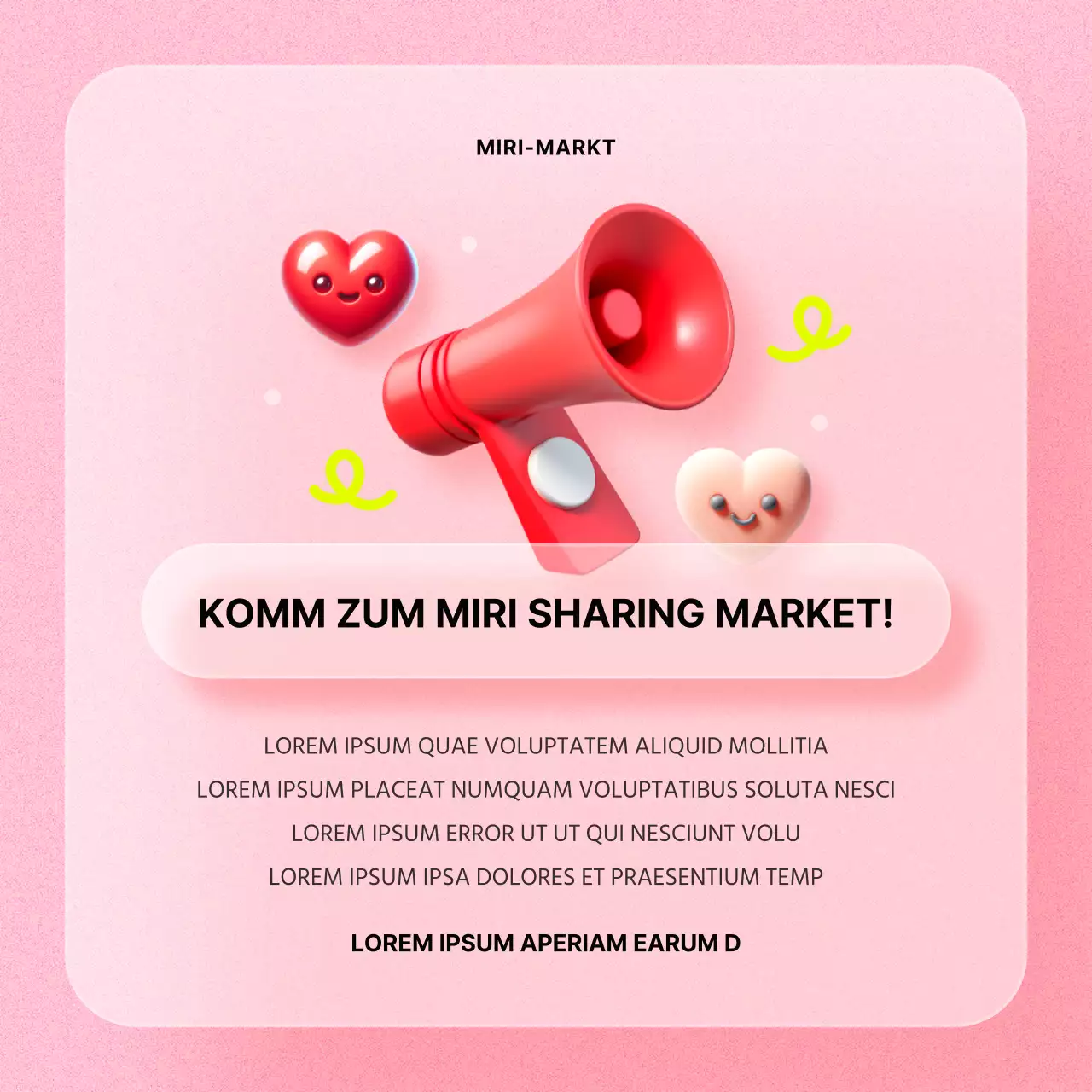 Ankündigung der rosa und roten Tauschbörse