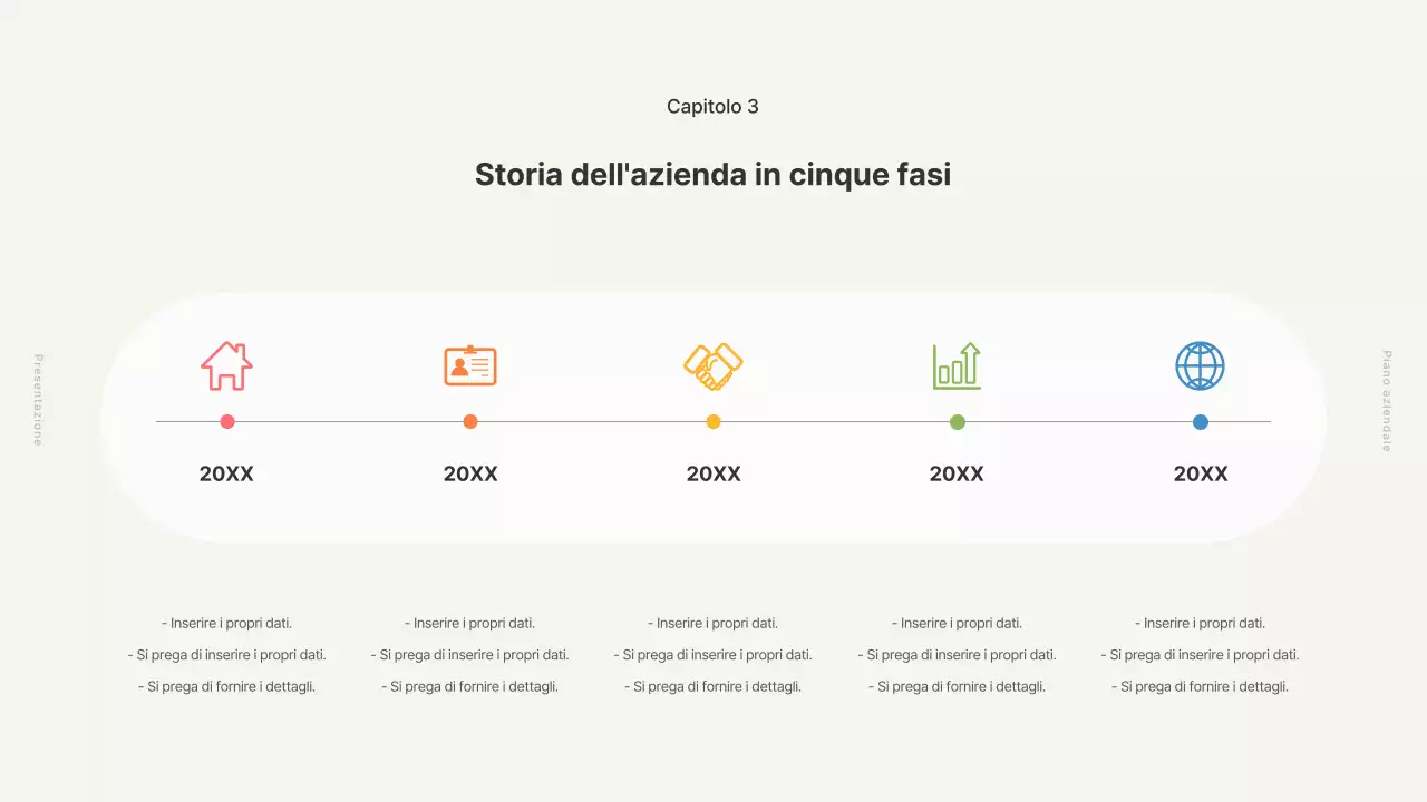 Piano aziendale con forme semplici in beige