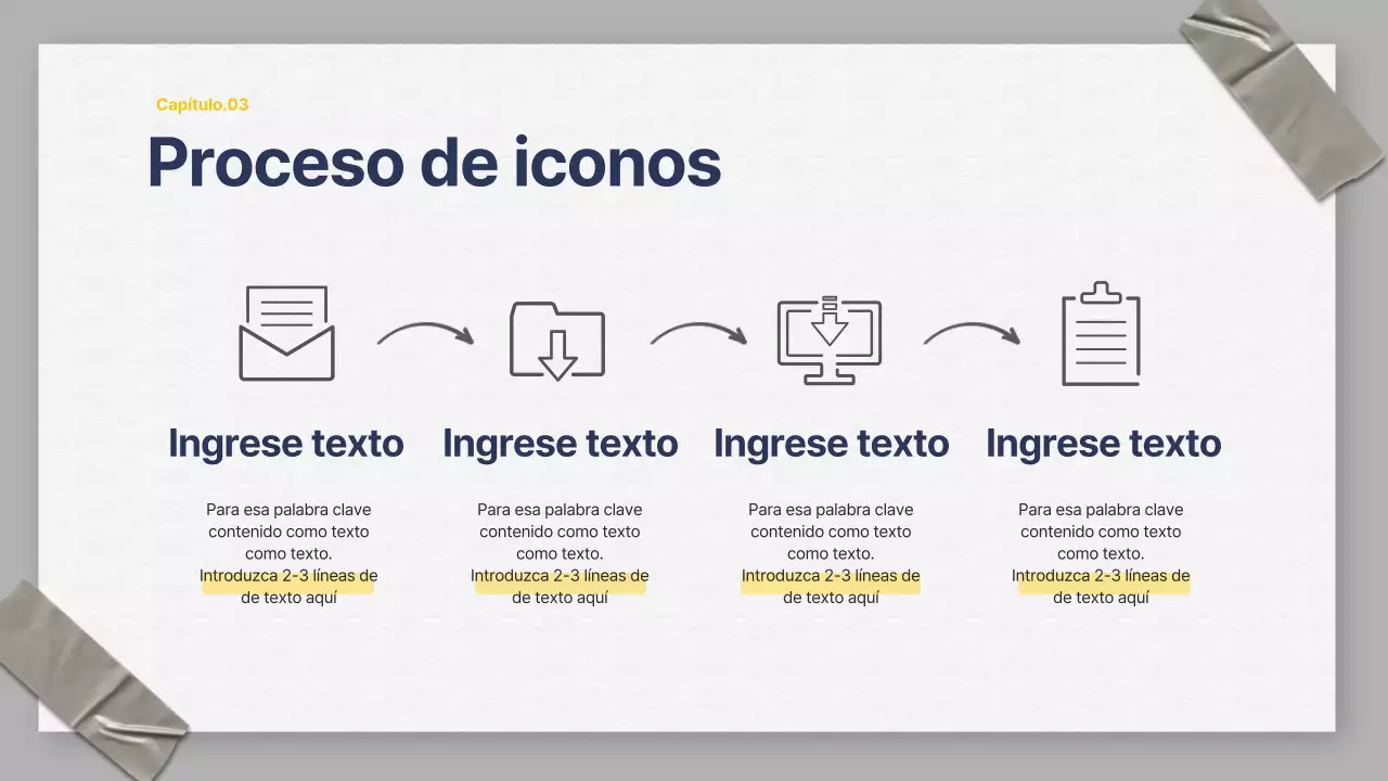 Presentación de una organización empresarial en gris y azul marino