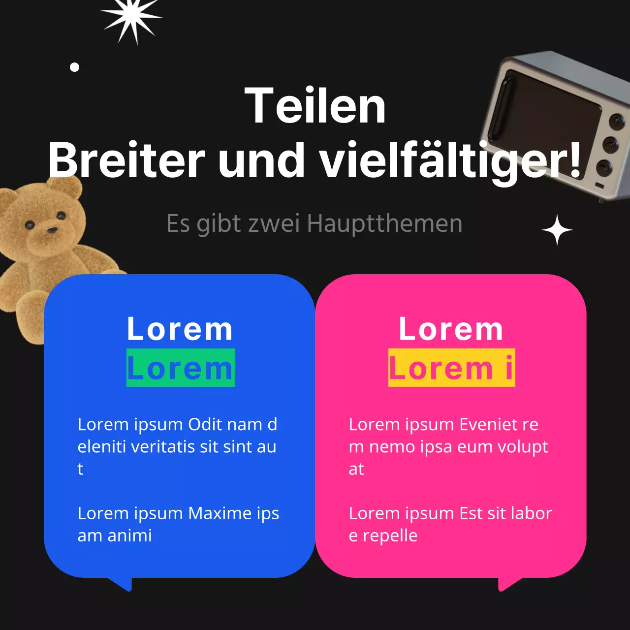 Schwarze und fluoreszierende trendige Börsenankündigung