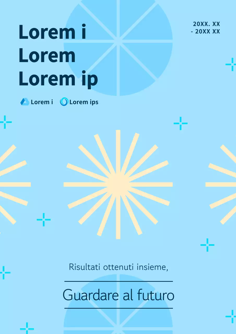 Moderna relazione sulle prestazioni del settore pubblico in giallo e azzurro