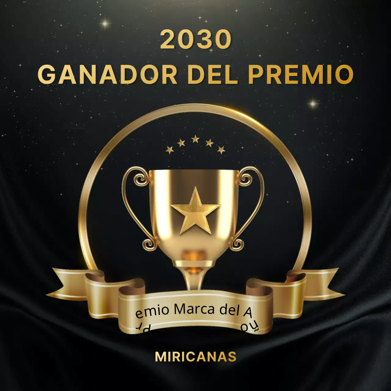 Anuncio objetivo de los premios de marca de fin de año de lujo en negro y oro