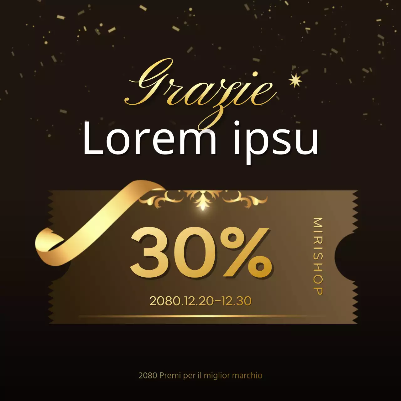 Pubblicizzare un lussuoso evento di premiazione del marchio di fine anno in marrone e oro