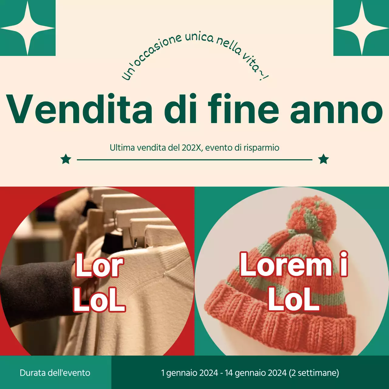 Pubblicizzare un simpatico pacchetto di sagome natalizie in verde e rosso