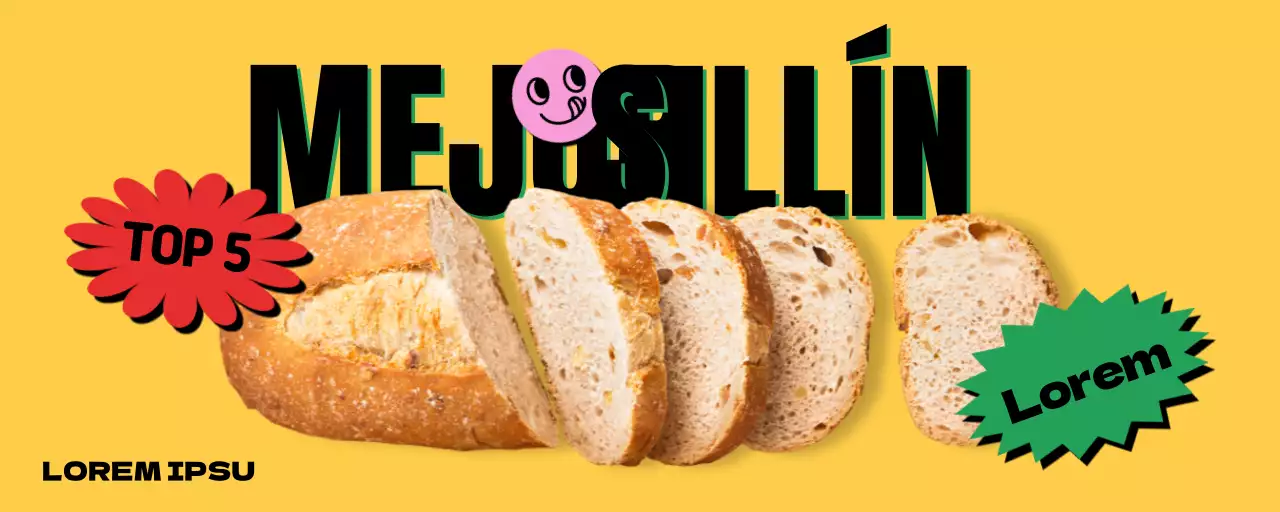 Promocione su concepto de panadería amarilla