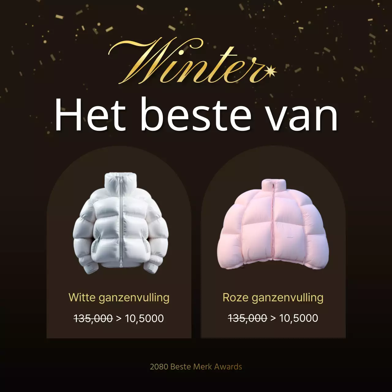 Maak reclame voor een luxueus eindejaarsevenement voor merkprijzen in bruin en goud