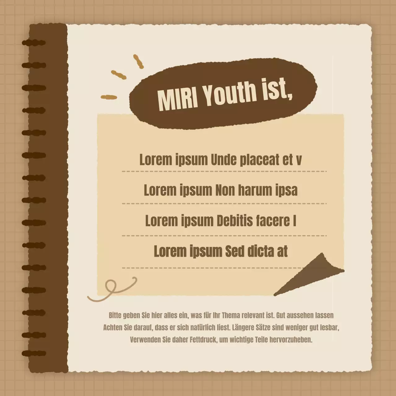 Eine einfache Stellenausschreibung der Plattform für Berufserfahrung in Braun und Beige