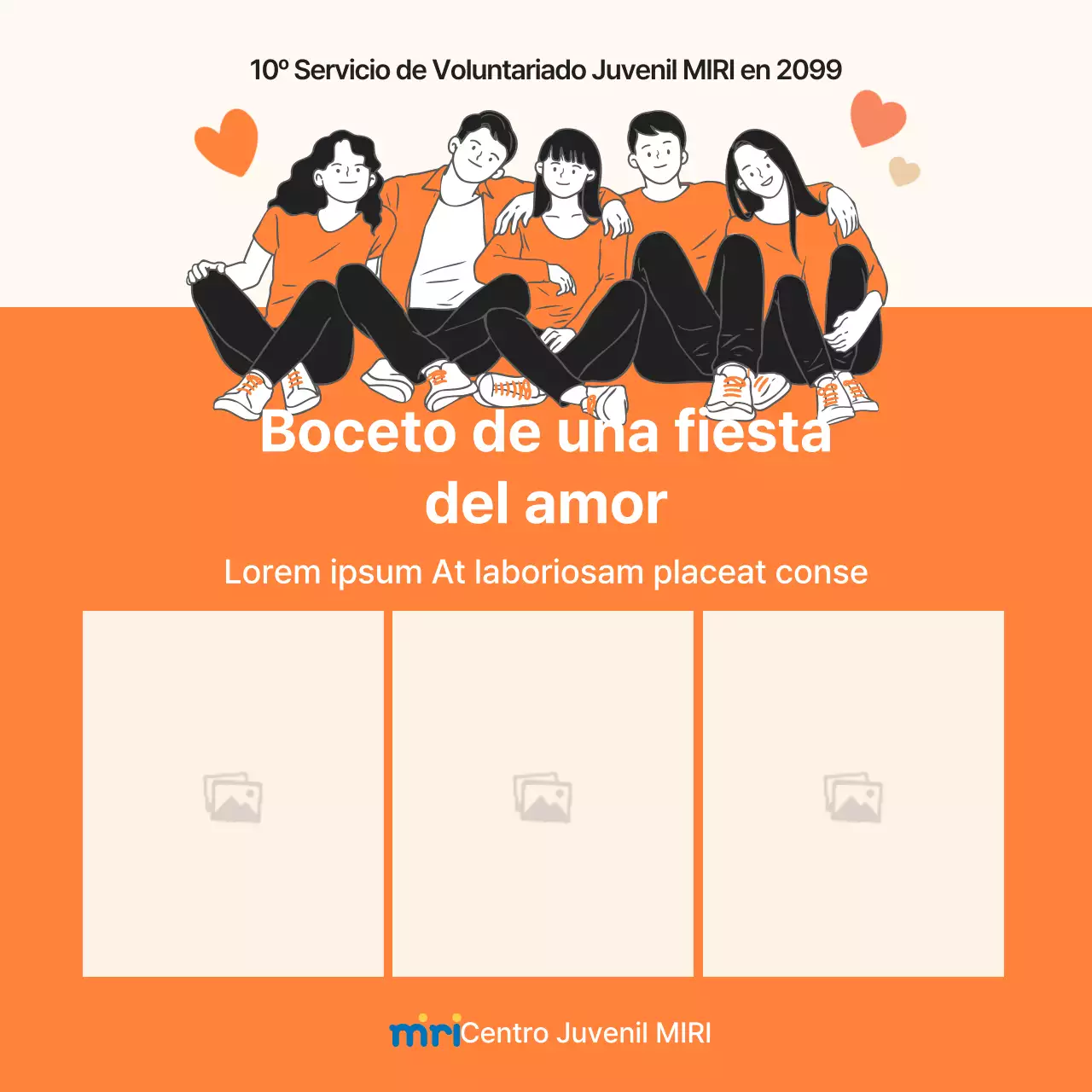 Una campaña minimalista en naranja y blanco para compartir el amor