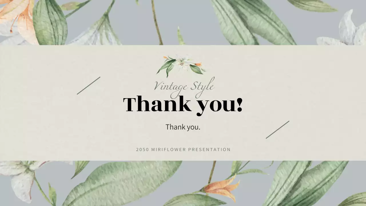 Beige Vintage Flower Presentation