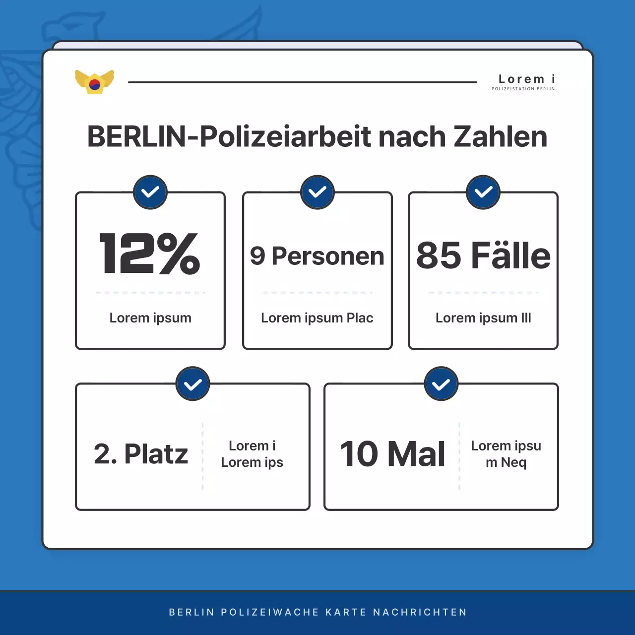 Standard-Newsletter der Polizeidienststelle in Blau und Marineblau