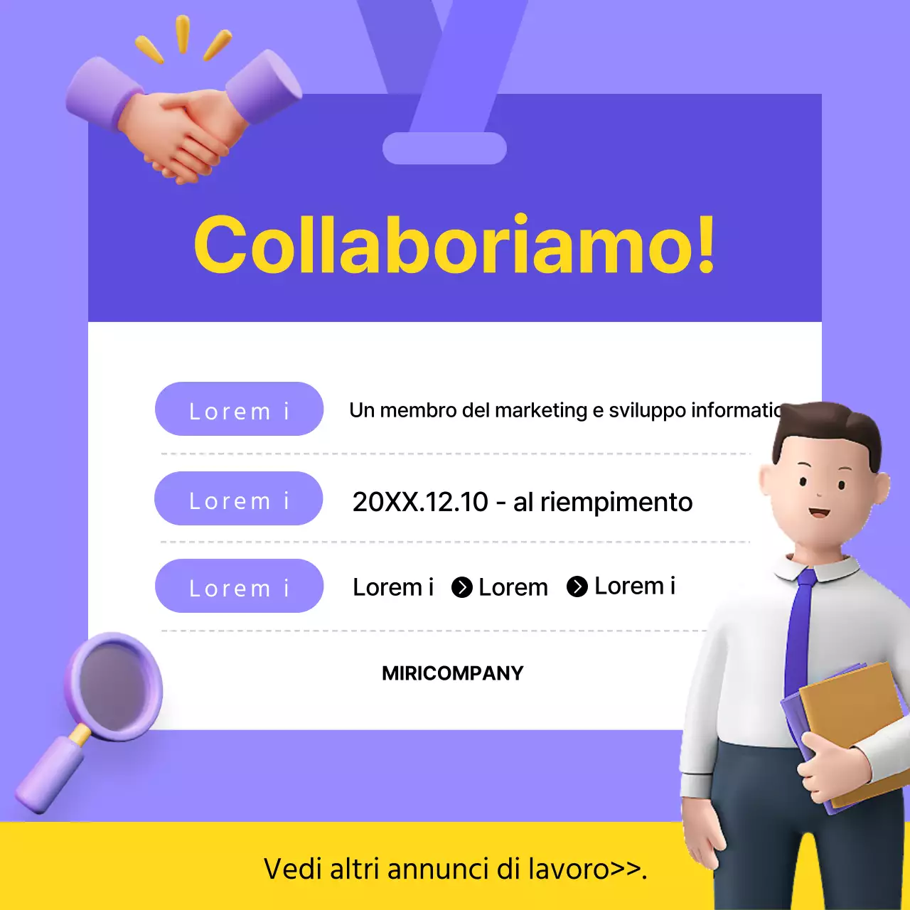 Una semplice presentazione del marchio in 3D in color malva