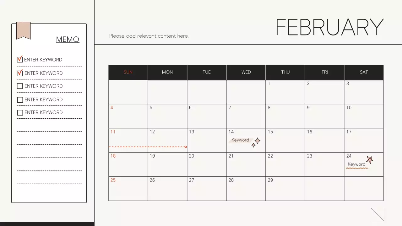 베이지 미니멀 캘린더 플래너 프레젠테이션