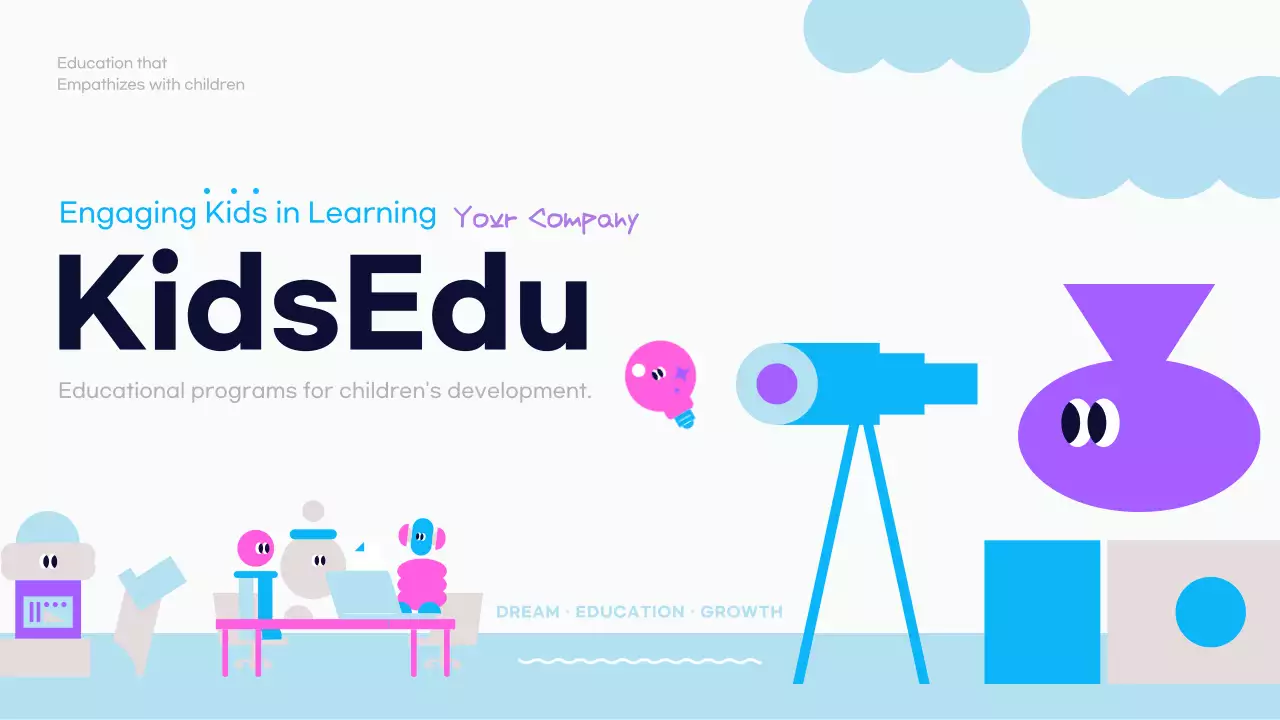 블루 플레이풀 교육 가이드 프레젠테이션