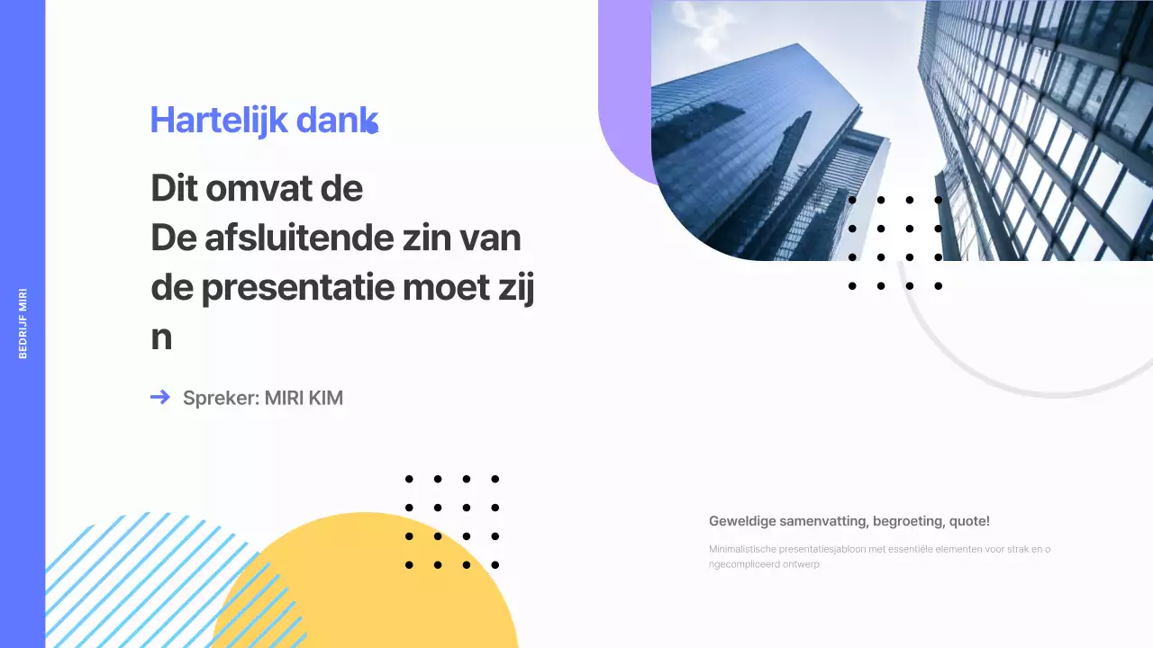Geometrisch zakelijk rapport in blauw en geel