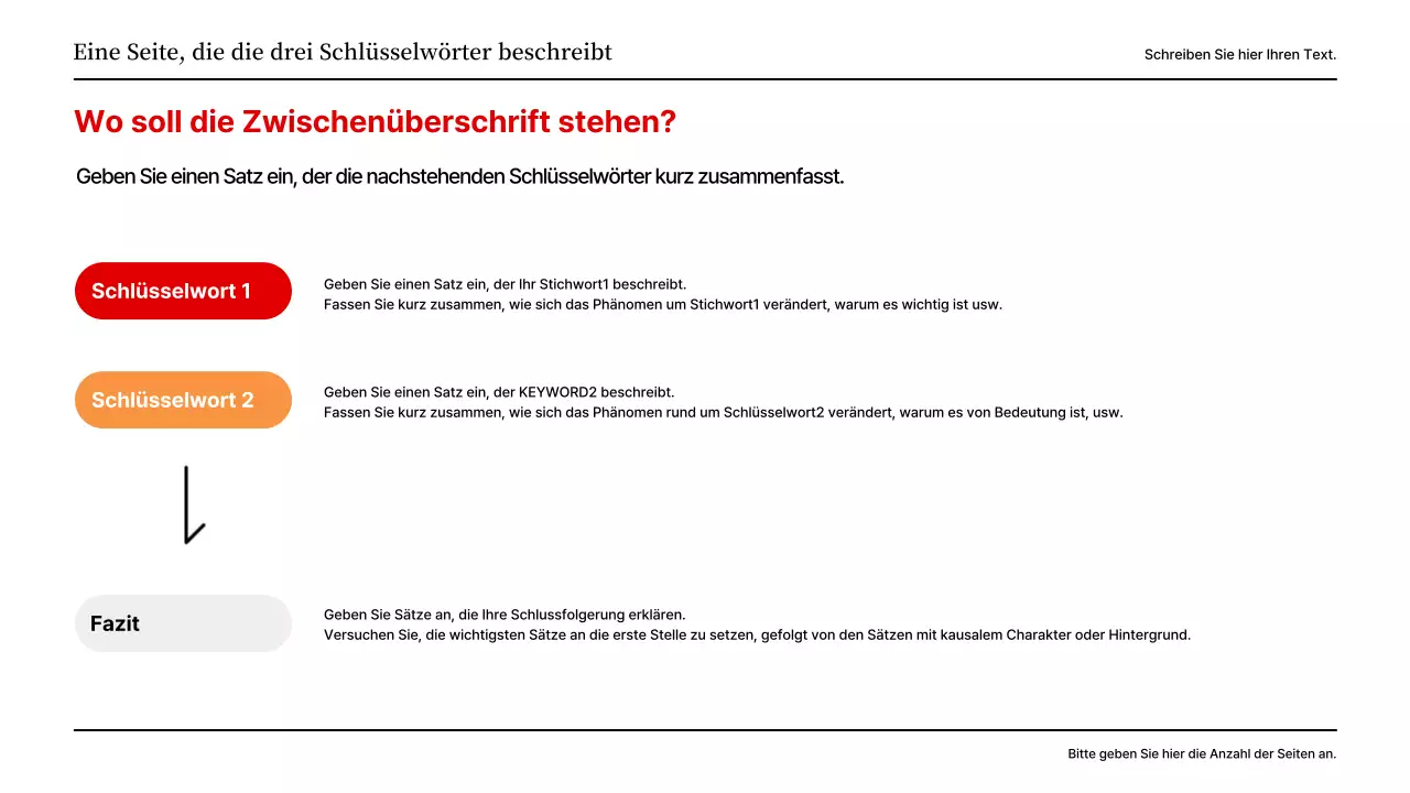 Eine einfache rote und graue Layout-Präsentation